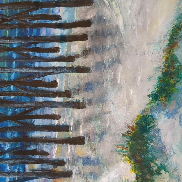 Old Wooden NC Fishing Pier New Giclee Art Print of Original Painting 16X12 - Picture 6 of 6